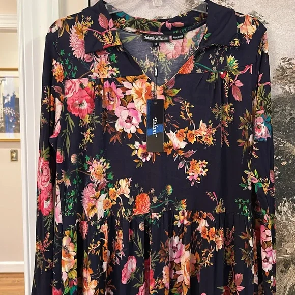 Tolani Collection NWT Floral Vivian Maxi Dress with Pockets size M - Picture 4 of 16